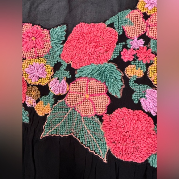 NWOT FREE PEOPLE Madeline Tunic Floral Embroidered Black Combo Size Small $168 - Picture 9 of 12